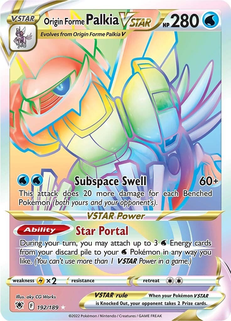Image for Origin Forme Palkia VSTAR (Secret) (192) (192/189) (SWSH10: Astral Radiance) (SWSH10) - Pokemon