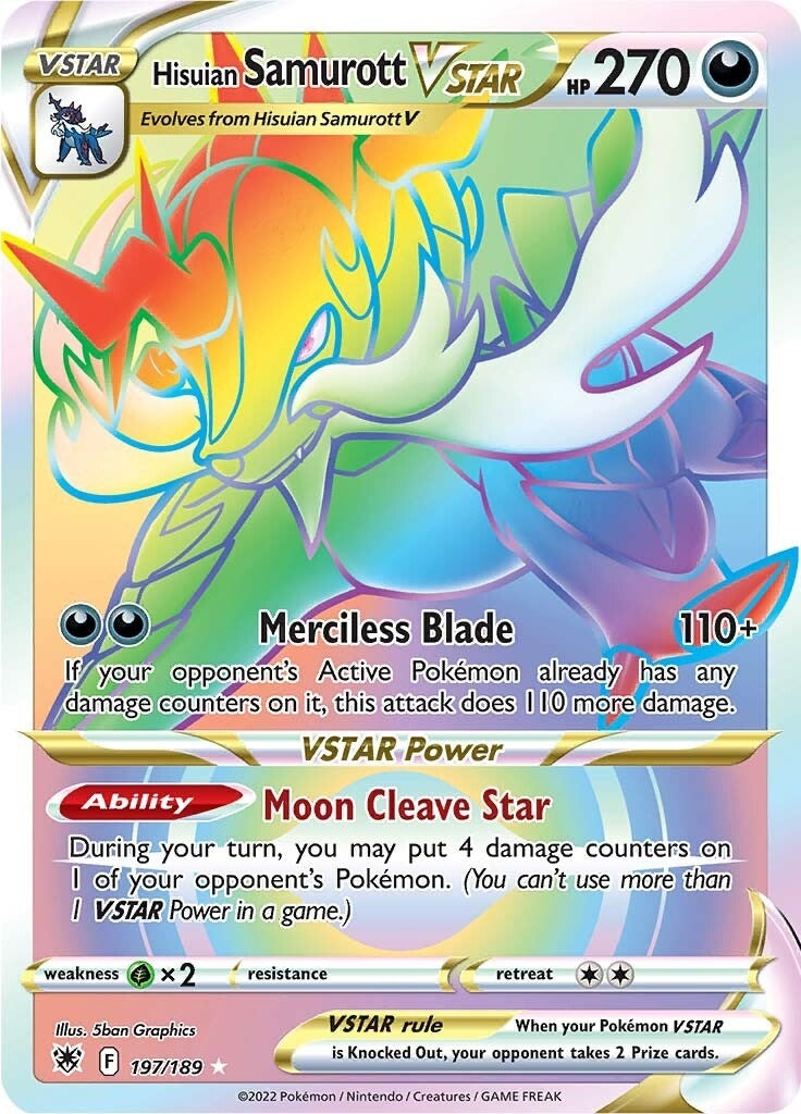 Image for Hisuian Samurott VSTAR (Secret) (197/189) (SWSH10: Astral Radiance) (SWSH10) - Pokemon