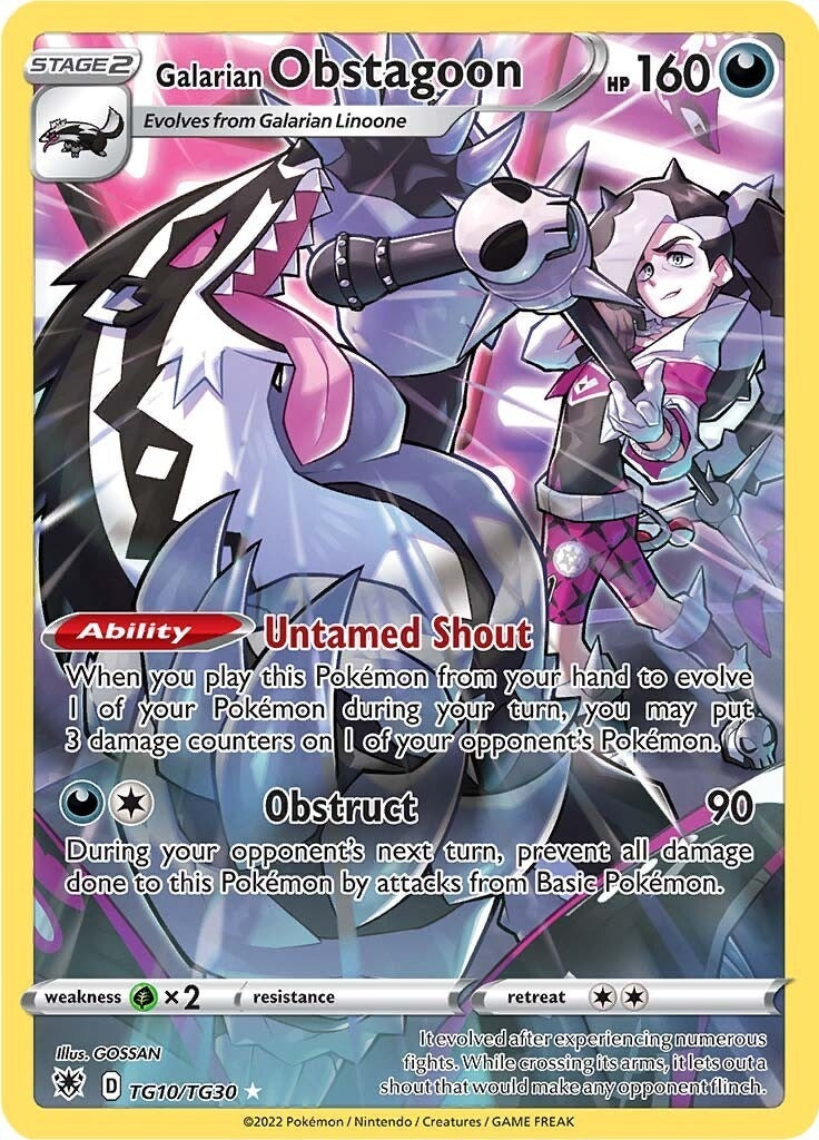 Image for Galarian Obstagoon (TG10/TG30) (SWSH10: Astral Radiance Trainer Gallery) (SWSH10:TG) - Pokemon