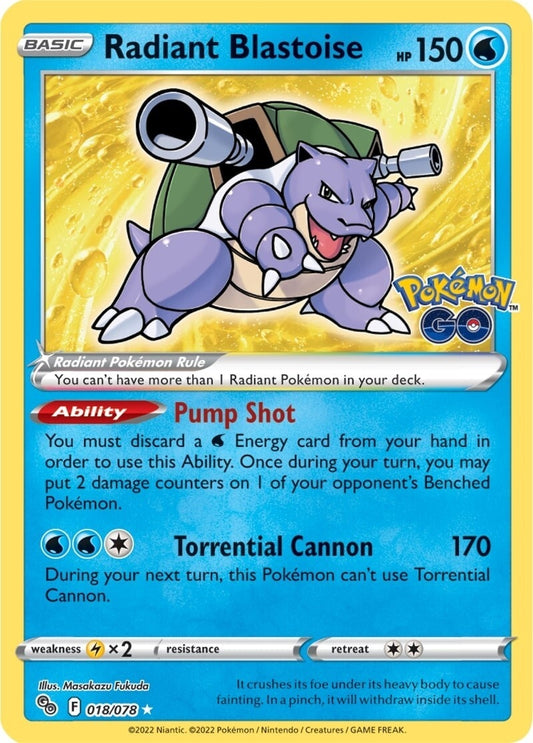 Image for Radiant Blastoise (018/078) (Pokemon GO) (PGO) - Pokemon