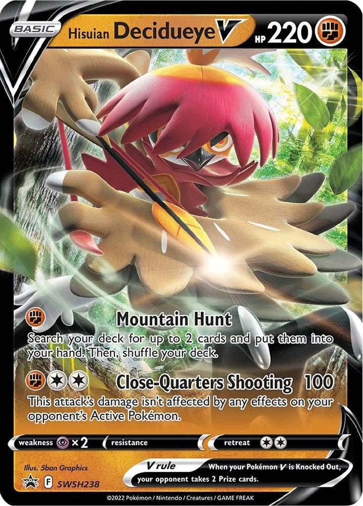 Image for Hisuian Decidueye V - SWSH238 (SWSH238) (SWSH: Sword & Shield Promo Cards) (SWSD) - Pokemon