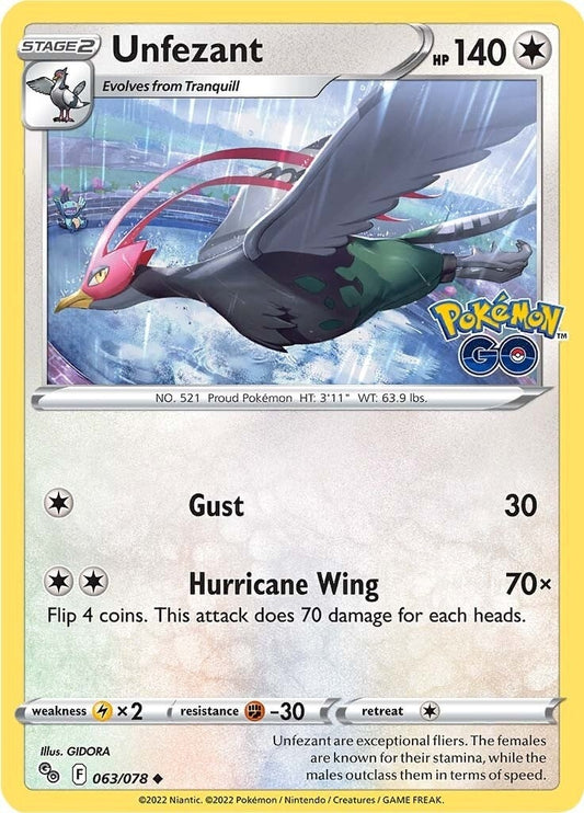 Image for Unfezant (063/078) (Pokemon GO) (PGO) - Pokemon