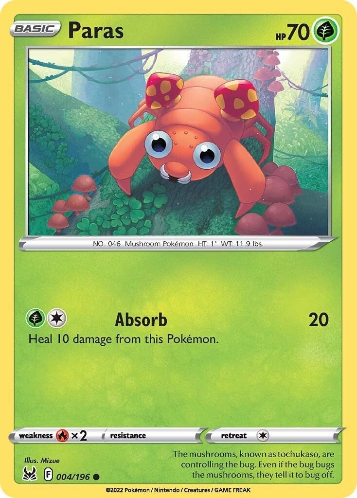 Image for Paras (004/196) (SWSH11: Lost Origin) (SWSH11) - Pokemon