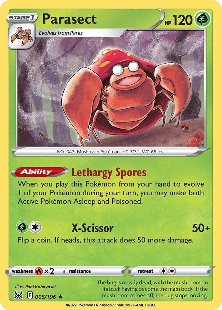 Image for Parasect (005/196) (SWSH11: Lost Origin) (SWSH11) - Pokemon