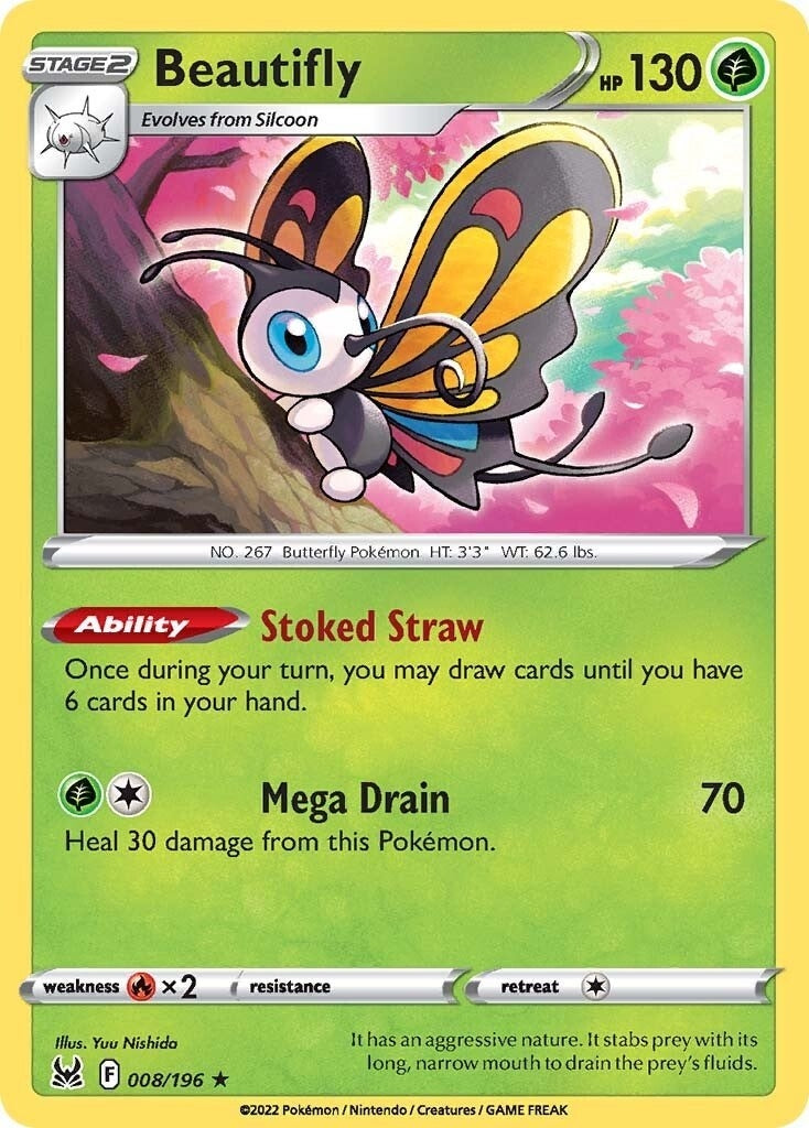 Image for Beautifly (008/196) (SWSH11: Lost Origin) (SWSH11) - Pokemon