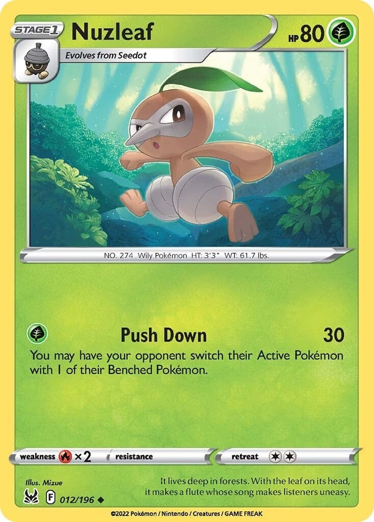 Image for Nuzleaf (012/196) (SWSH11: Lost Origin) (SWSH11) - Pokemon