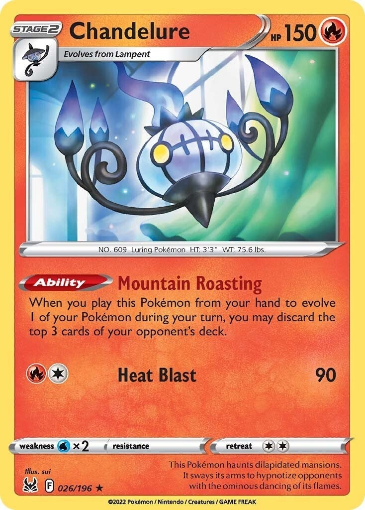 Image for Chandelure (026/196) (SWSH11: Lost Origin) (SWSH11) - Pokemon