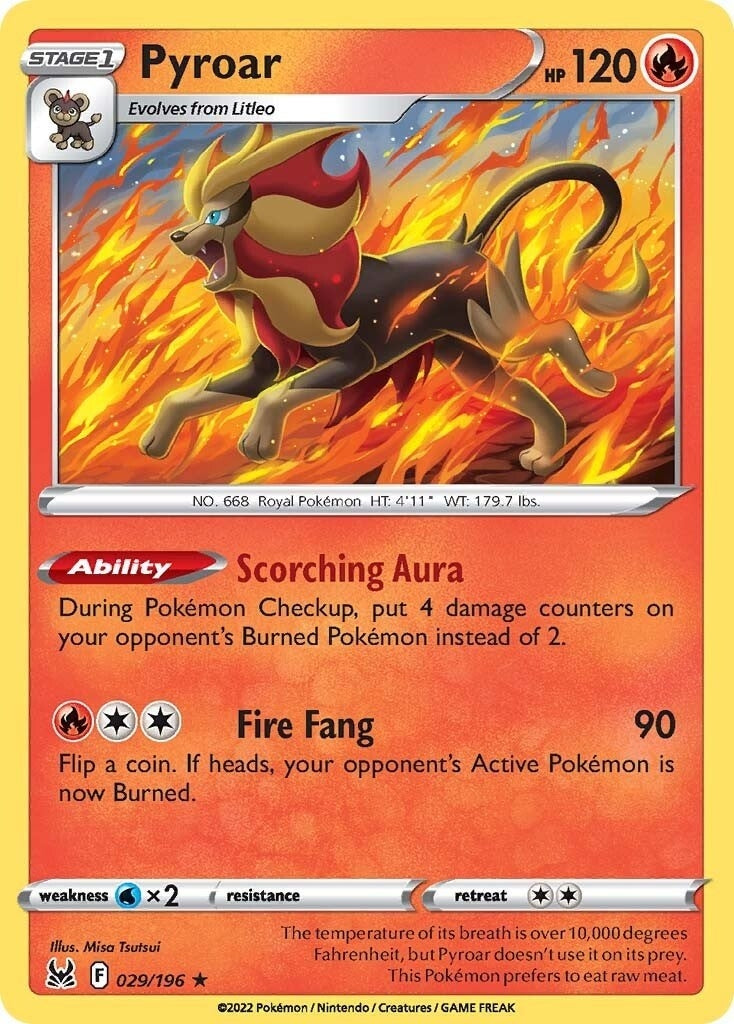 Image for Pyroar (029/196) (SWSH11: Lost Origin) (SWSH11) - Pokemon