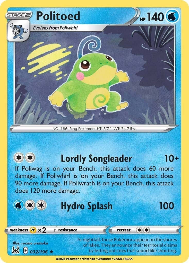 Image for Politoed (032/196) (SWSH11: Lost Origin) (SWSH11) - Pokemon