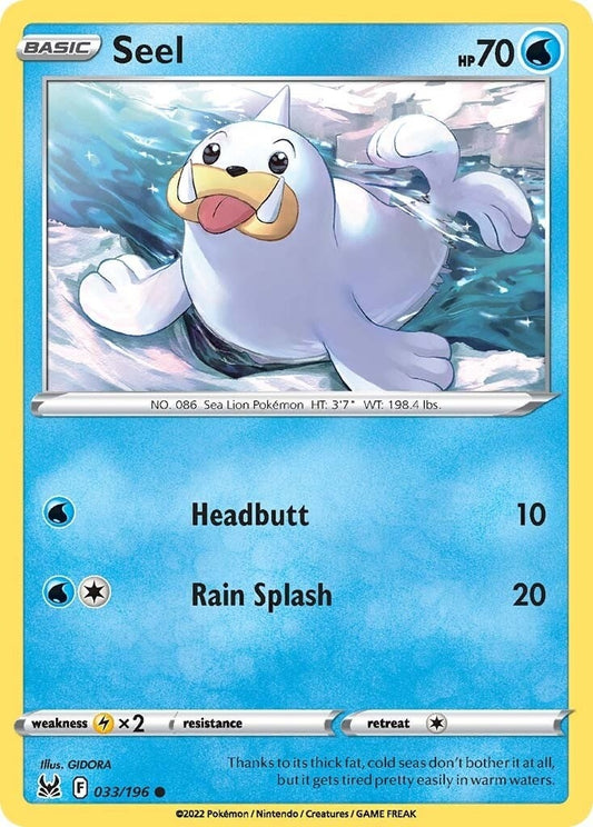 Image for Seel (033/196) (SWSH11: Lost Origin) (SWSH11) - Pokemon