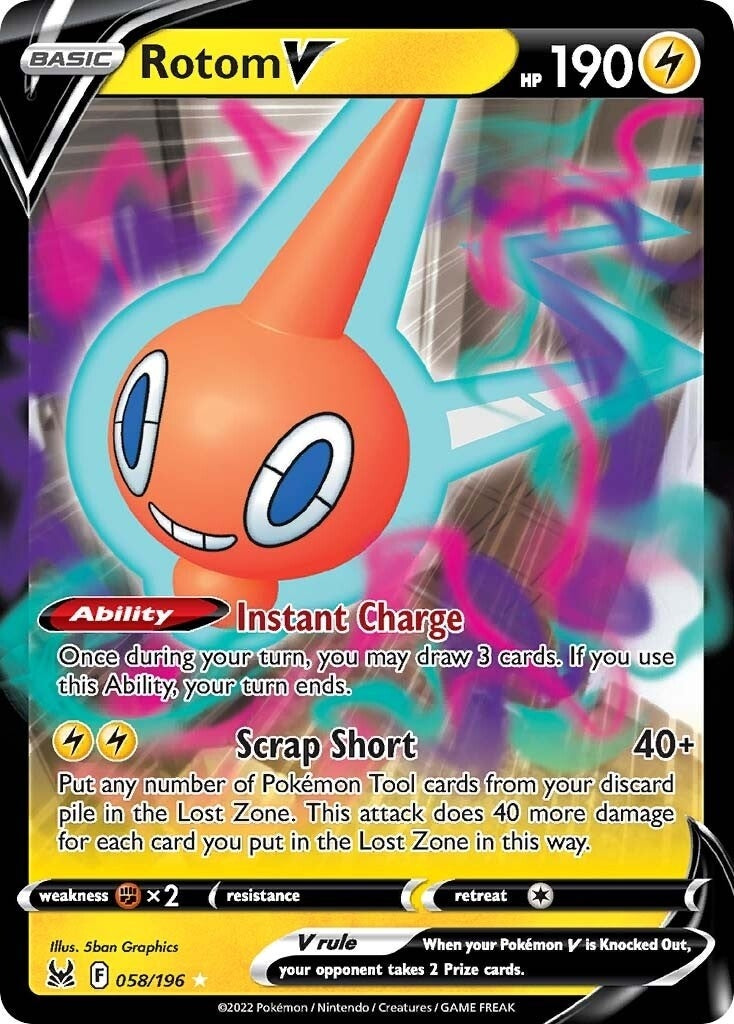 Image for Rotom V (058/196) (SWSH11: Lost Origin) (SWSH11) - Pokemon