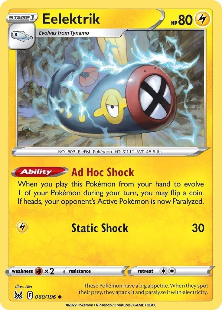 Image for Eelektrik (060/196) (SWSH11: Lost Origin) (SWSH11) - Pokemon