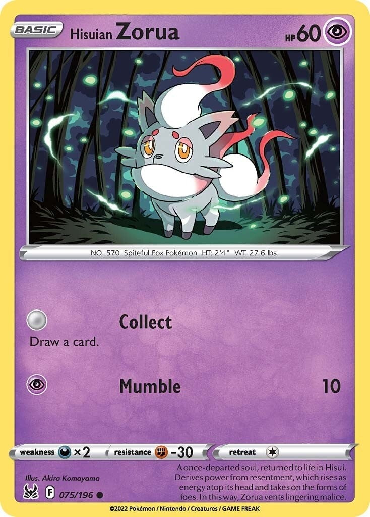 Image for Hisuian Zorua (075/196) (SWSH11: Lost Origin) (SWSH11) - Pokemon