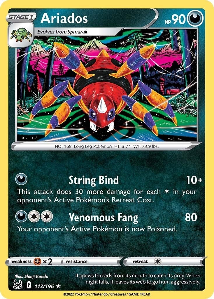 Image for Ariados (113/196) (SWSH11: Lost Origin) (SWSH11) - Pokemon