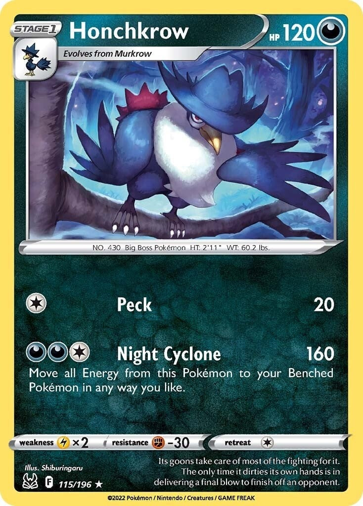 Image for Honchkrow (115/196) (SWSH11: Lost Origin) (SWSH11) - Pokemon