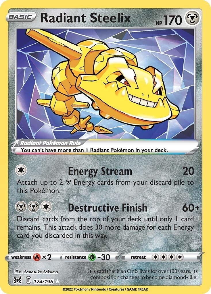 Image for Radiant Steelix (124/196) (SWSH11: Lost Origin) (SWSH11) - Pokemon