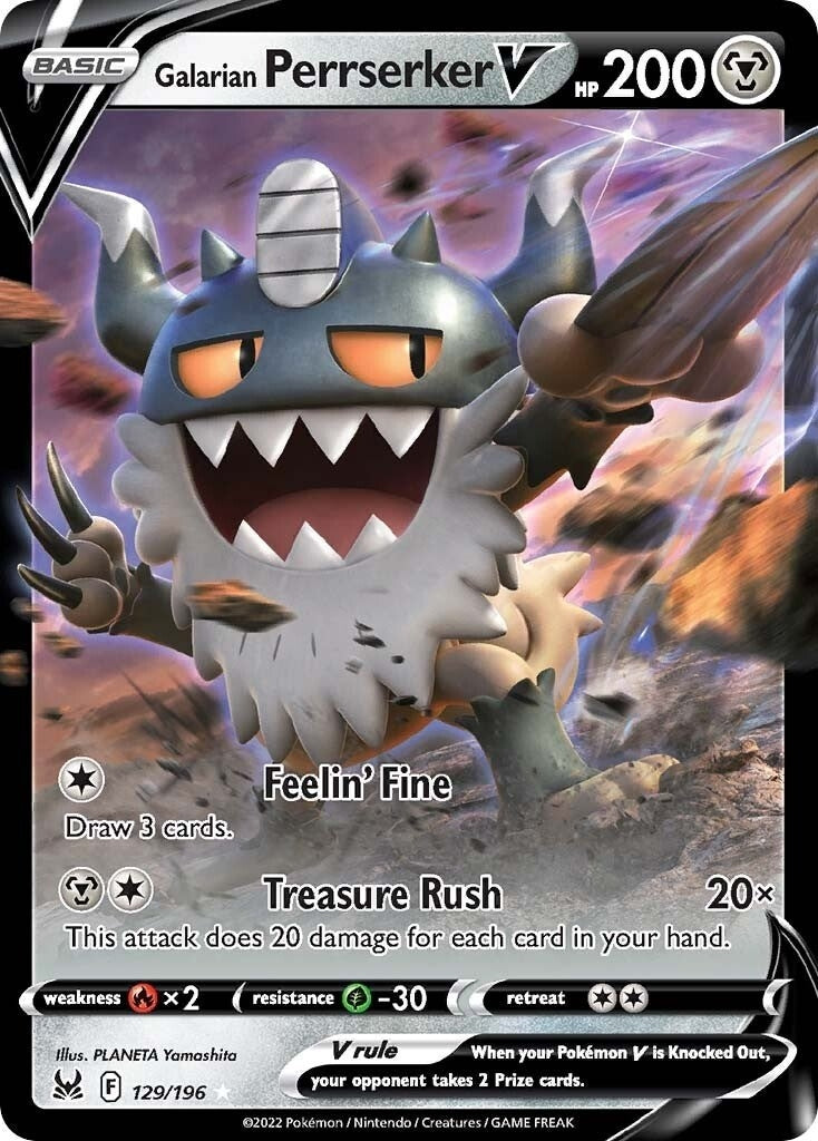 Image for Galarian Perrserker V (129/196) (SWSH11: Lost Origin) (SWSH11) - Pokemon