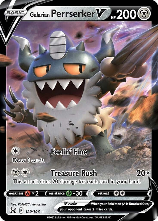 Image for Galarian Perrserker V (129/196) (SWSH11: Lost Origin) (SWSH11) - Pokemon