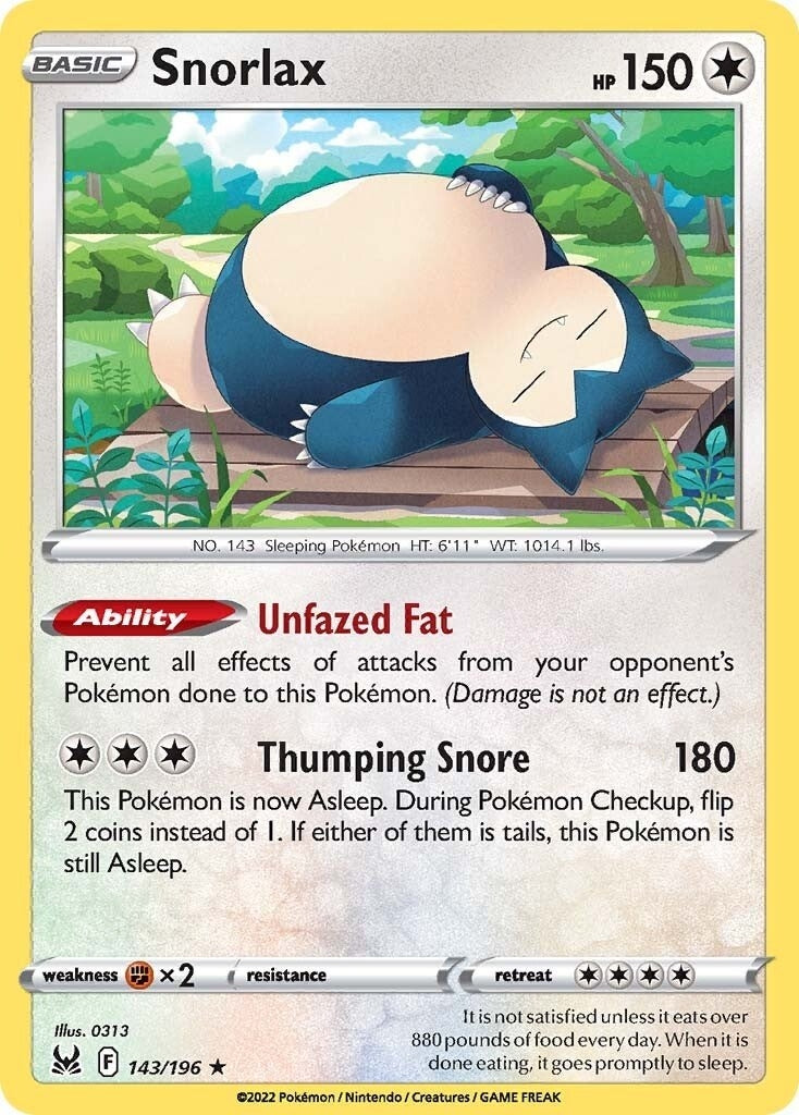 Image for Snorlax (143/196) (SWSH11: Lost Origin) (SWSH11) - Pokemon