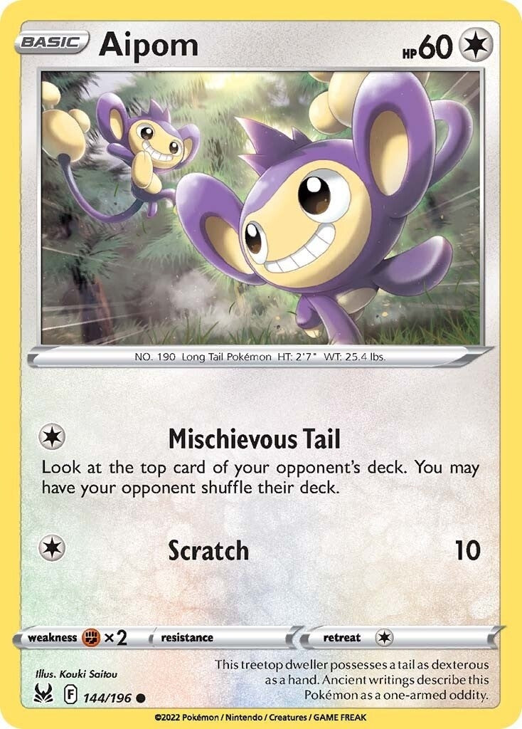 Image for Aipom (144/196) (SWSH11: Lost Origin) (SWSH11) - Pokemon
