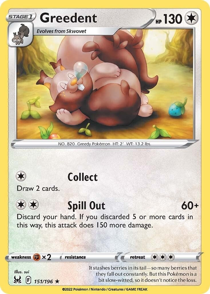Image for Greedent (151/196) (SWSH11: Lost Origin) (SWSH11) - Pokemon