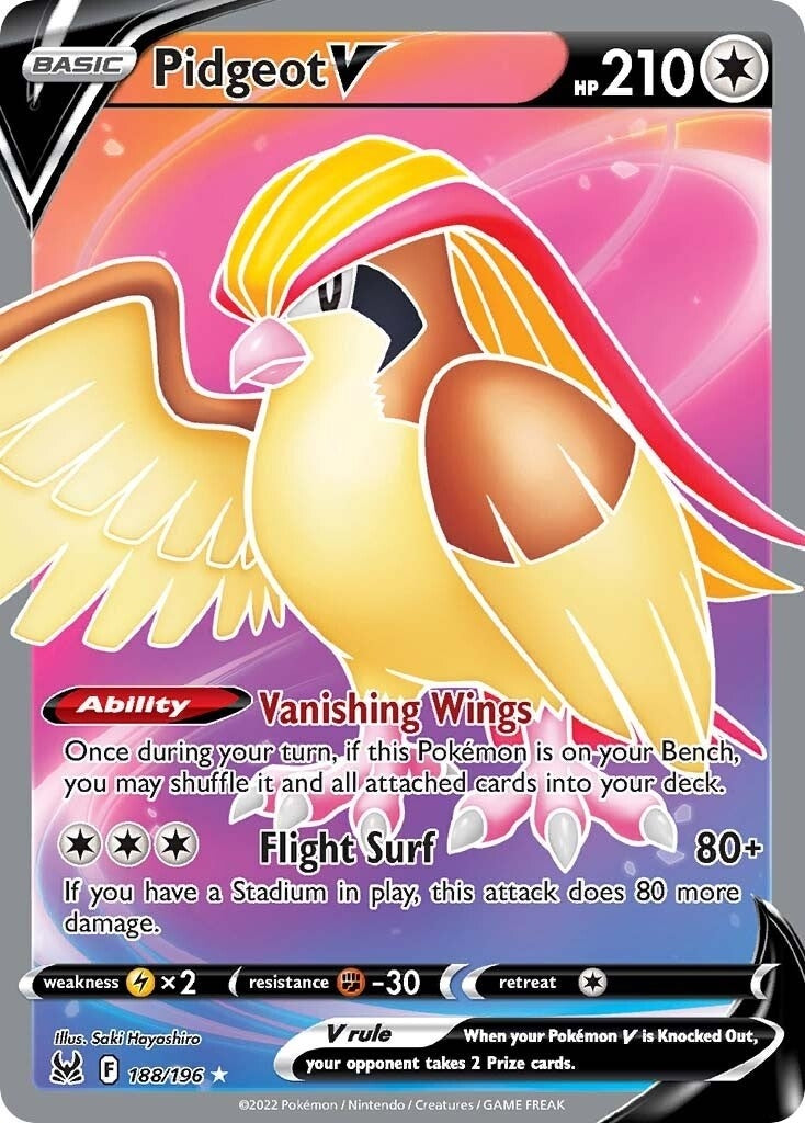 Image for Pidgeot V (Full Art) (188/196) (SWSH11: Lost Origin) (SWSH11) - Pokemon