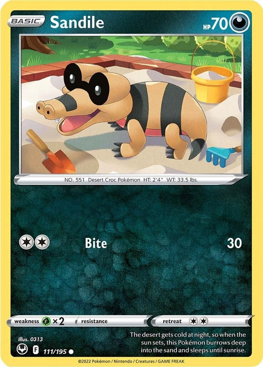 Image for Sandile (111/195) (SWSH12: Silver Tempest) (SWSH12) - Pokemon