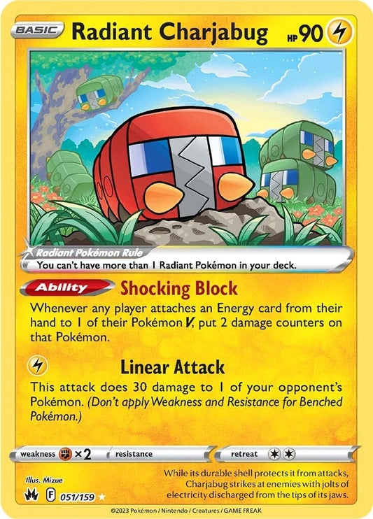 Image for Radiant Charjabug (051/159) (SWSH: Crown Zenith) (CRZ) - Pokemon