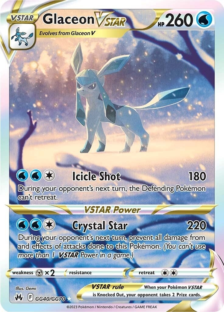 Image for Glaceon VSTAR (GG40/GG70) (SWSH: Crown Zenith: Galarian Gallery) (CRZ:GG) - Pokemon