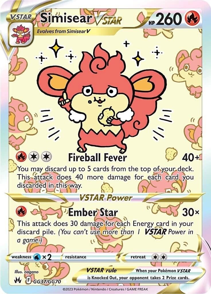 Image for Simisear VSTAR (GG37/GG70) (SWSH: Crown Zenith: Galarian Gallery) (CRZ:GG) - Pokemon