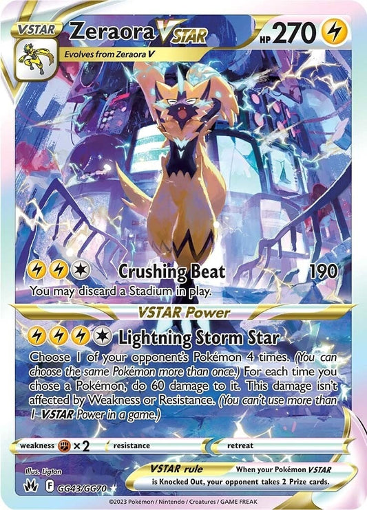 Image for Zeraora VSTAR (GG43/GG70) (SWSH: Crown Zenith: Galarian Gallery) (CRZ:GG) - Pokemon