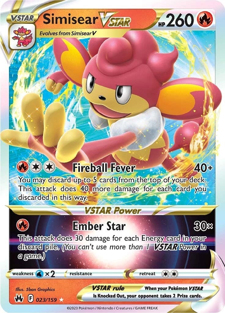 Image for Simisear VSTAR (023/159) (SWSH: Crown Zenith) (CRZ) - Pokemon