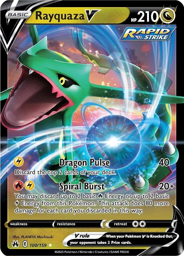 Image for Rayquaza V (100/159) (SWSH: Crown Zenith) (CRZ) - Pokemon