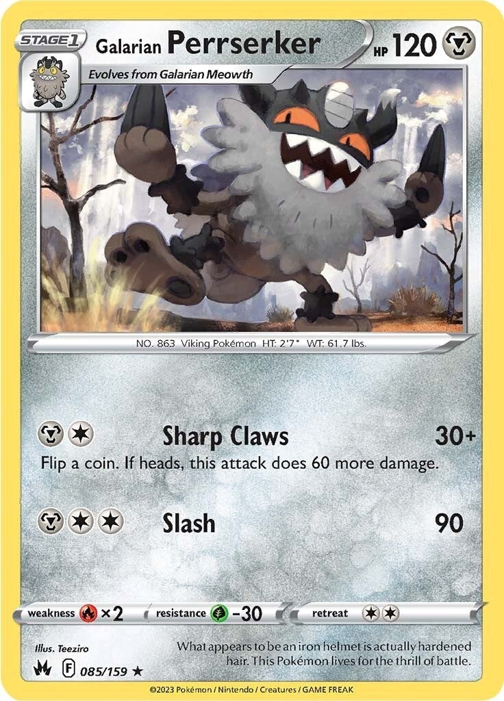 Image for Galarian Perrserker (085/159) (SWSH: Crown Zenith) (CRZ) - Pokemon