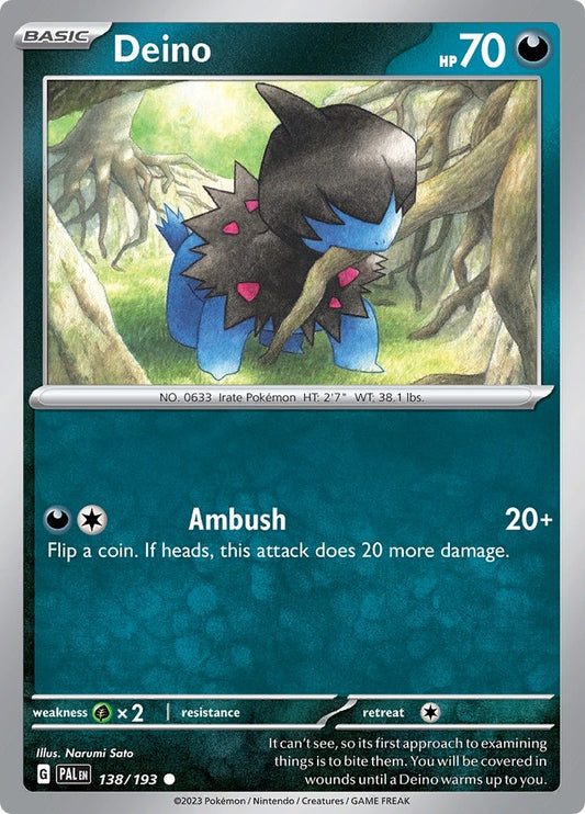 Image for Deino (138/193) (SV02: Paldea Evolved) - Pokemon