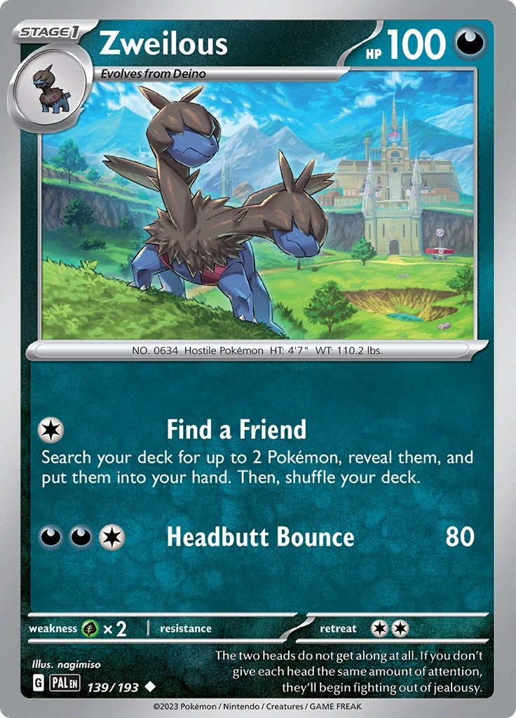 Image for Zweilous (139/193) (SV02: Paldea Evolved) - Pokemon