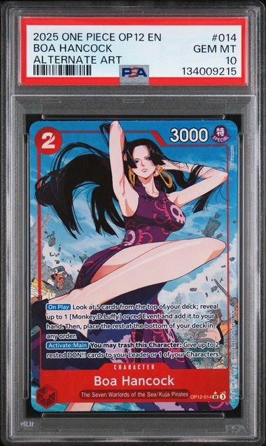 PSA 10 - ONE PIECE OP12-LEGACY OF THE MASTER #014 BOA HANCOCK AA