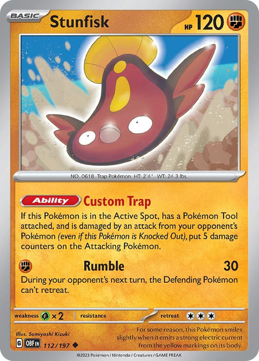 Image for Stunfisk (112/197) (SV03: Obsidian Flames) - Pokemon