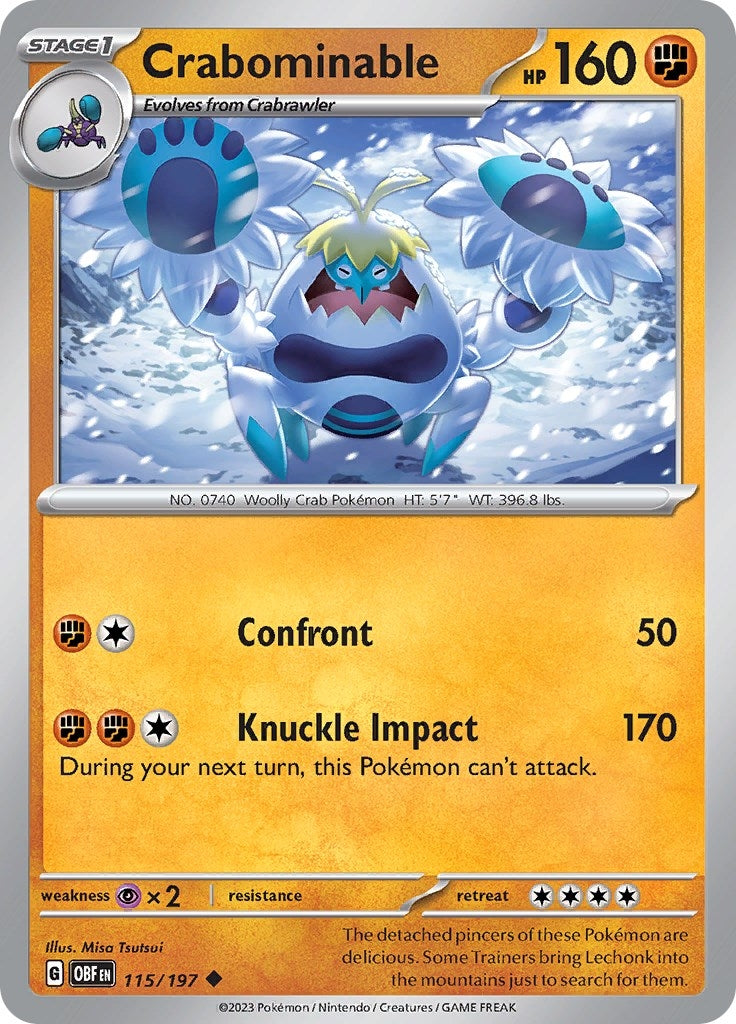 Image for Crabominable (115/197) (SV03: Obsidian Flames) - Pokemon