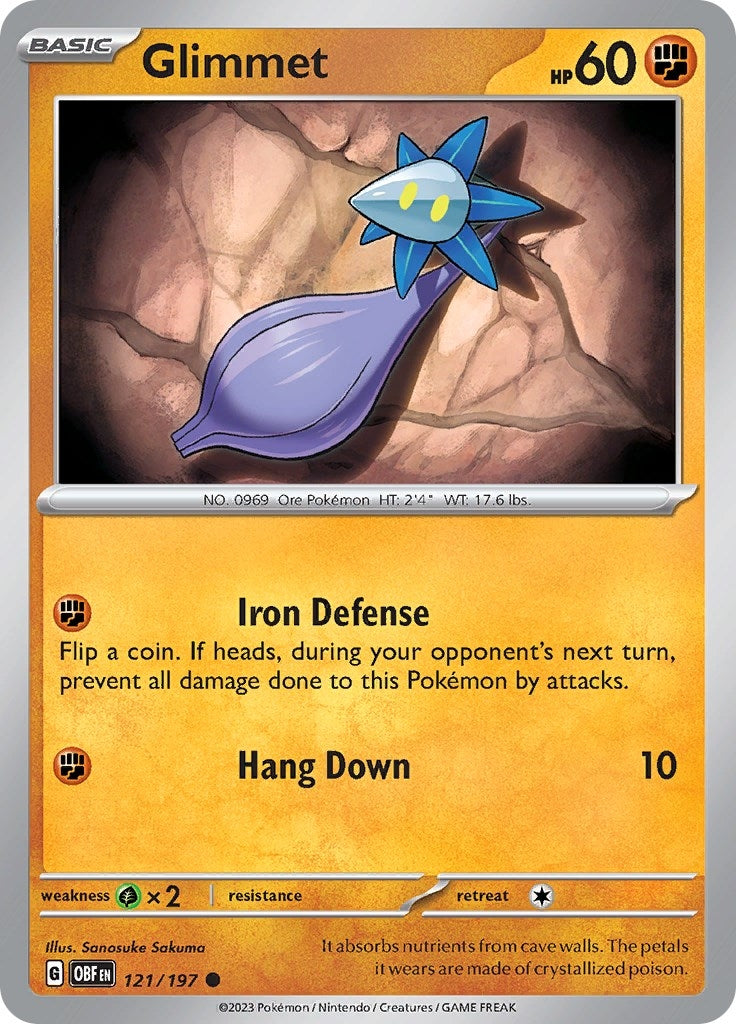 Image for Glimmet (121/197) (SV03: Obsidian Flames) - Pokemon