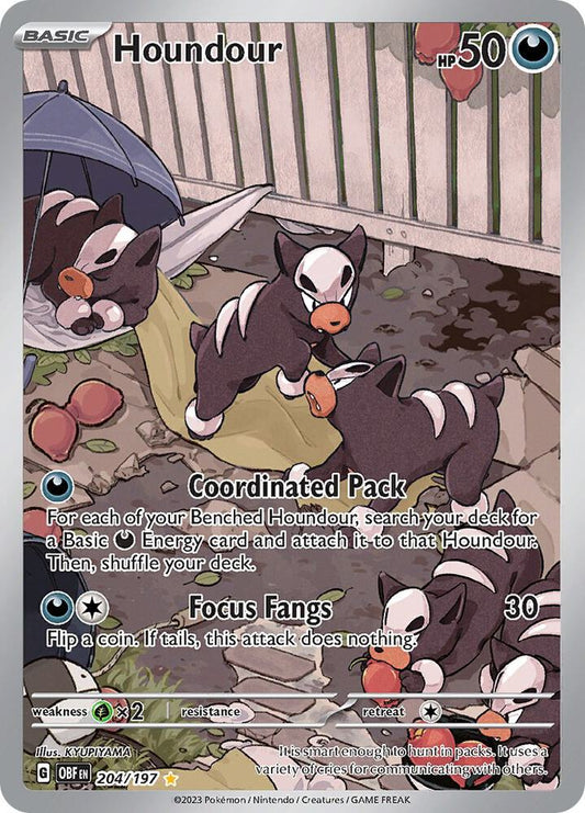 Houndour - 204/197 - SV03: Obsidian Flames (OBF)