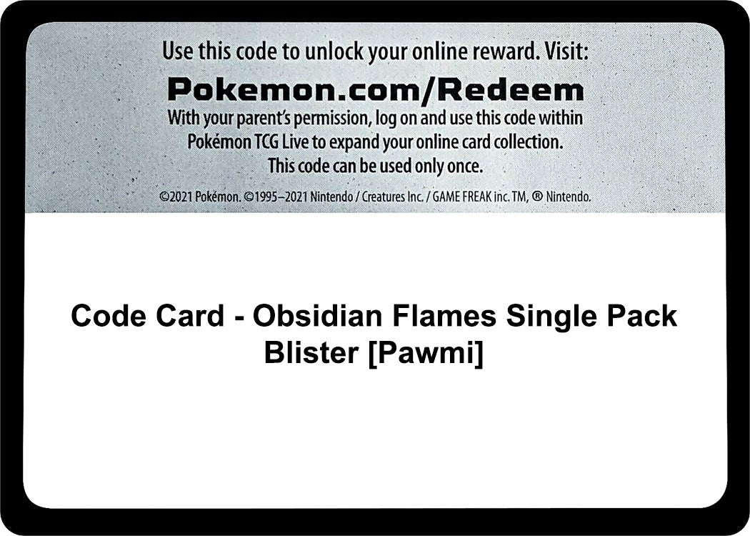 Image for Code Card - Obsidian Flames Single Pack Blister [Pawmi] (SV03: Obsidian Flames) - Pokemon