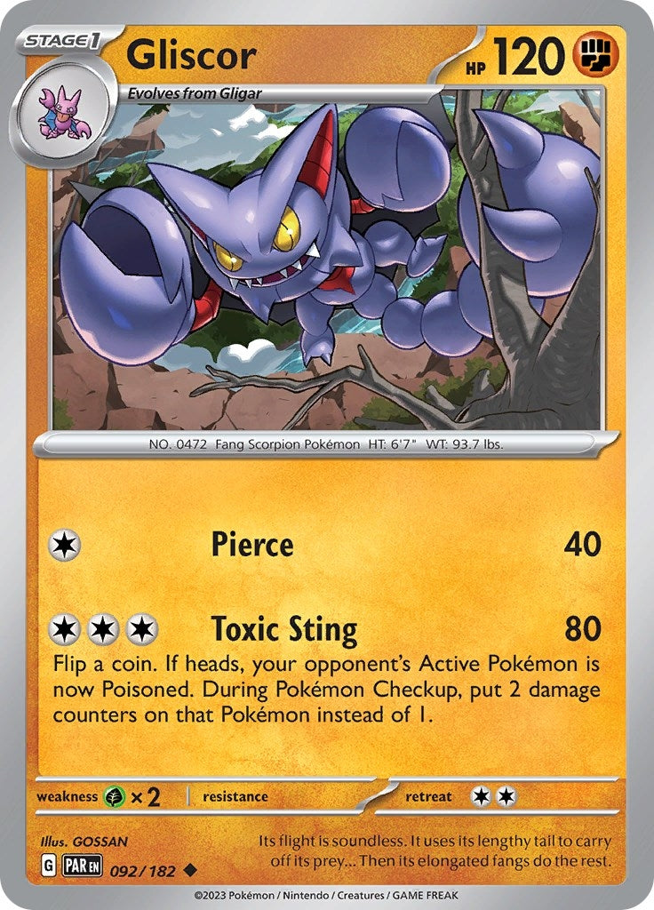 Image for Gliscor (092/182) (SV04: Paradox Rift) - Pokemon