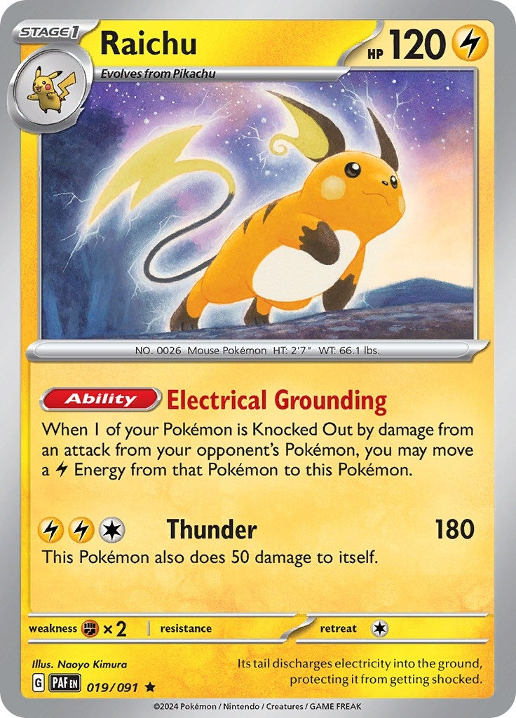 Image for Raichu (019/091) (SV: Paldean Fates) - Pokemon