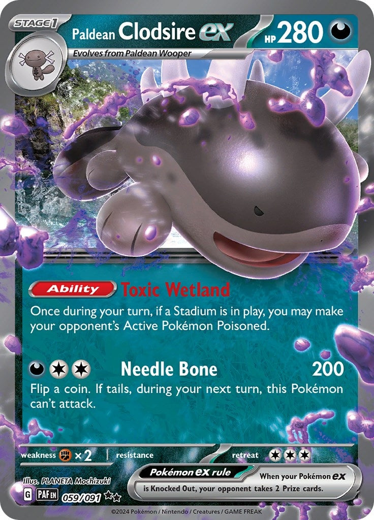 Image for Paldean Clodsire ex (059/091) (SV: Paldean Fates) - Pokemon