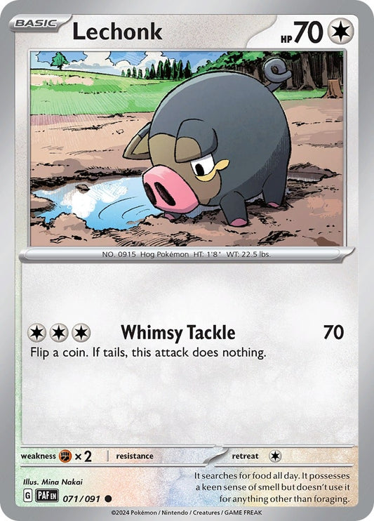 Image for Lechonk (071/091) (SV: Paldean Fates) - Pokemon