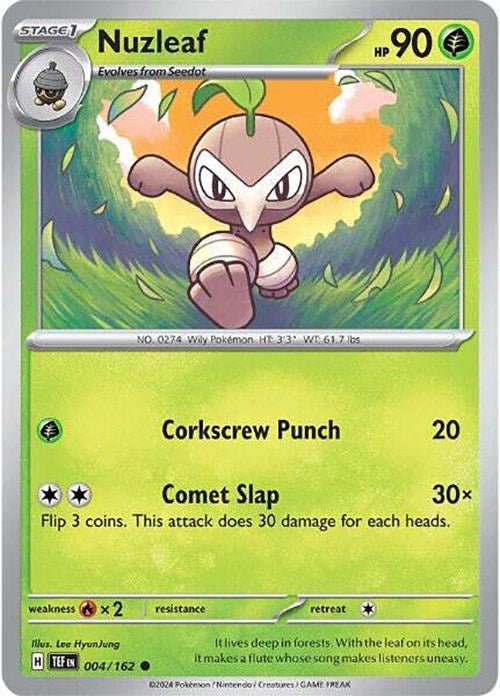 Image for Nuzleaf (004/162) (SV05: Temporal Forces) - Pokemon