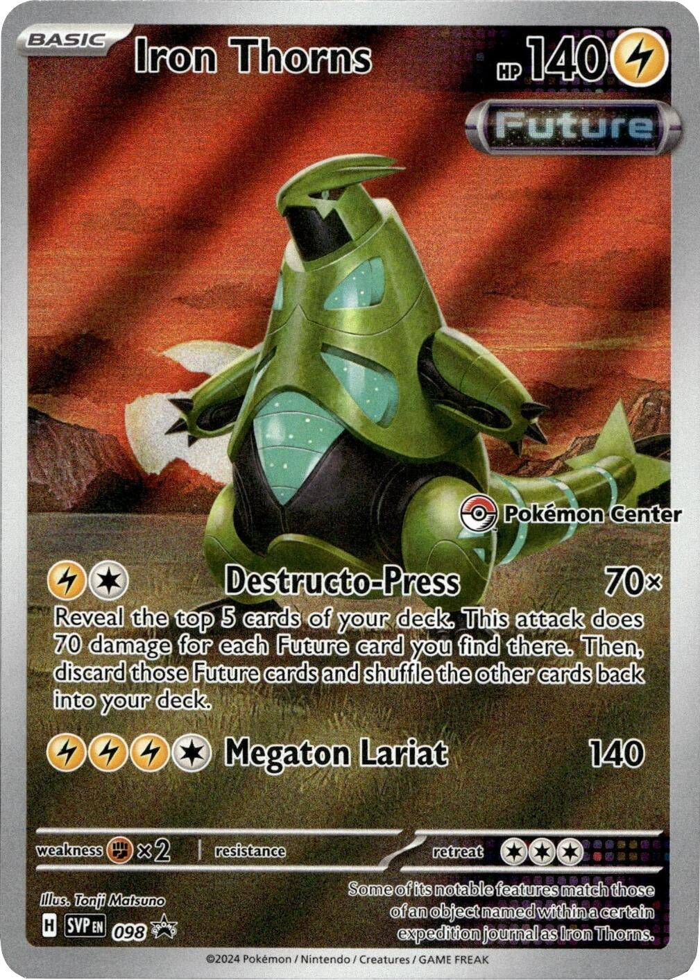 Image for Iron Thorns - 098 (Pokemon Center) (098) (SV: Scarlet & Violet Promo Cards) - Pokemon