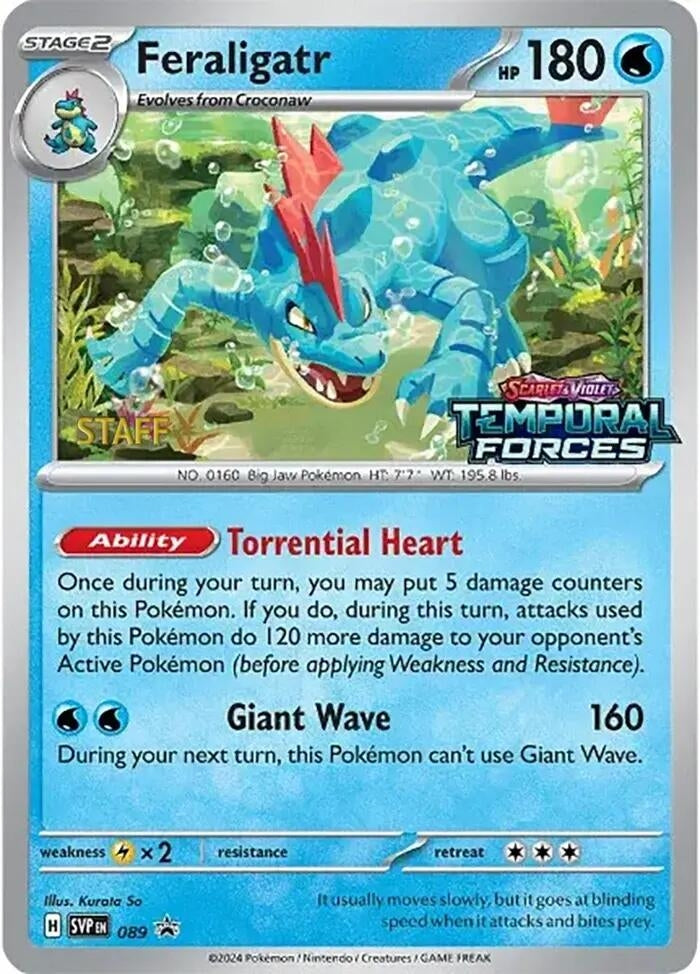 Image for Feraligatr - 089 (Prerelease) [Staff] (089) (SV: Scarlet & Violet Promo Cards) - Pokemon