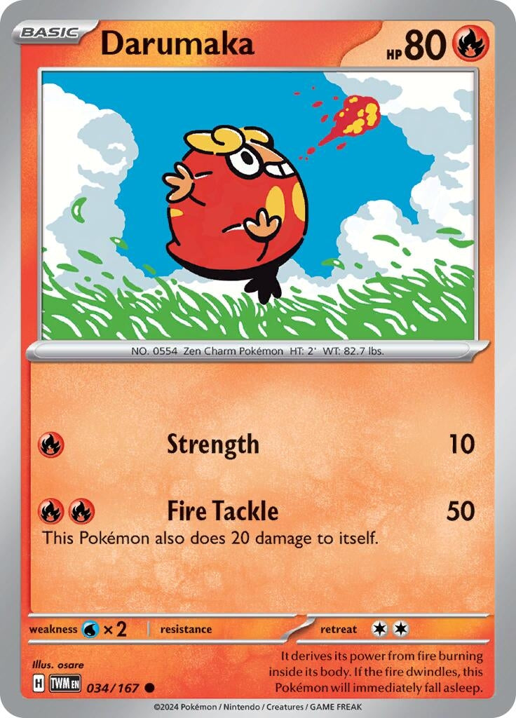 Image for Darumaka (034/167) (SV06: Twilight Masquerade) - Pokemon